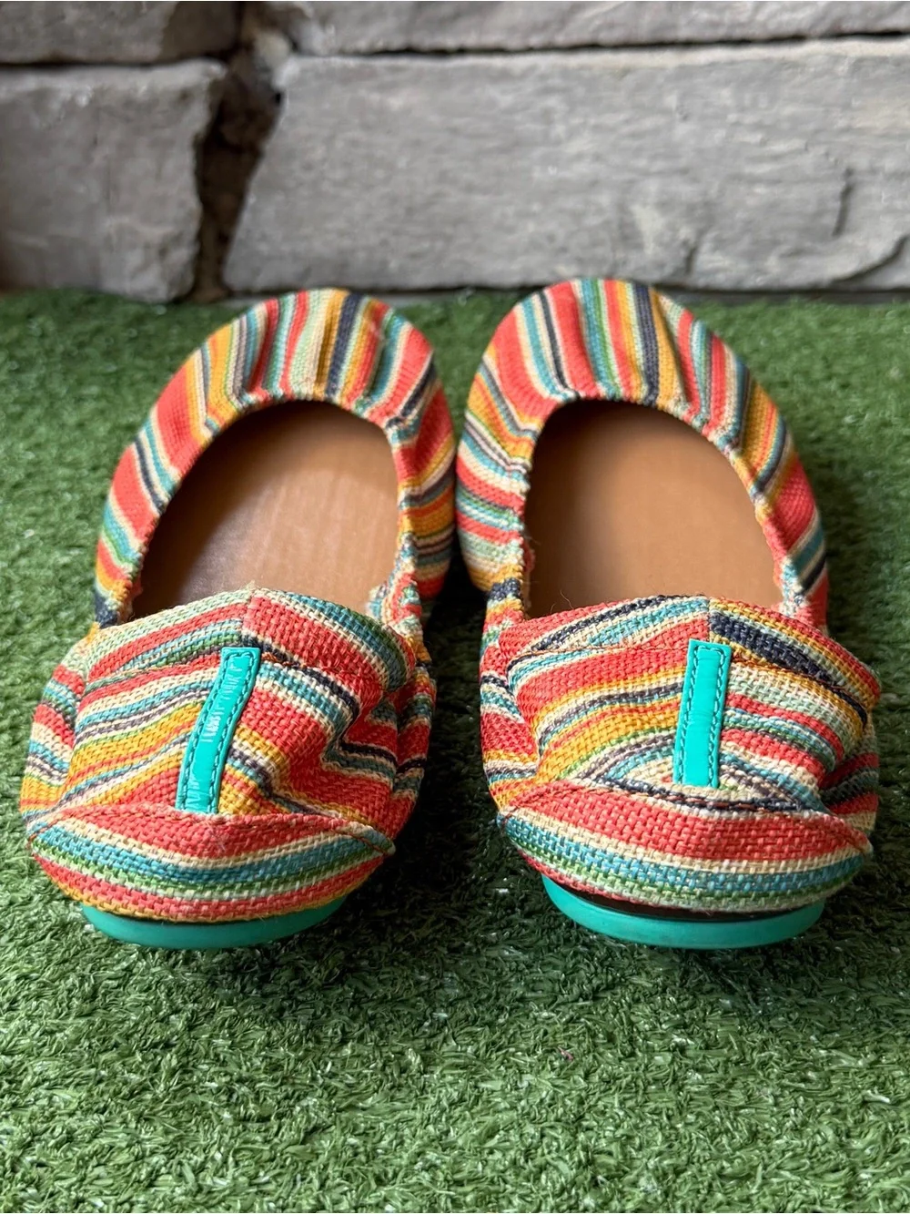 Tieks By Gabrieli Sunset Stripe Vegan Vibrant Multicolor Women’s Ballet Flats